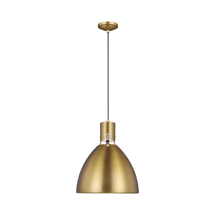 Brynne LED Pendant Light in Small/Burnished Brass.