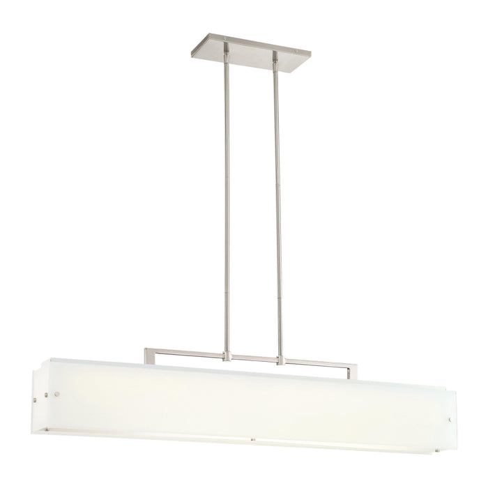 Button LED Linear Pendant Light in Silver.