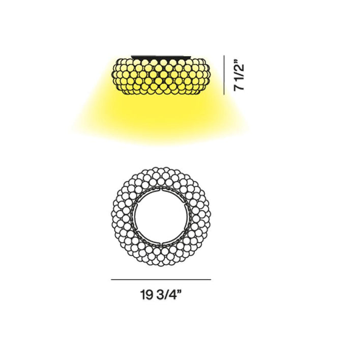 Caboche Plus LED Ceiling Light - line drawing.
