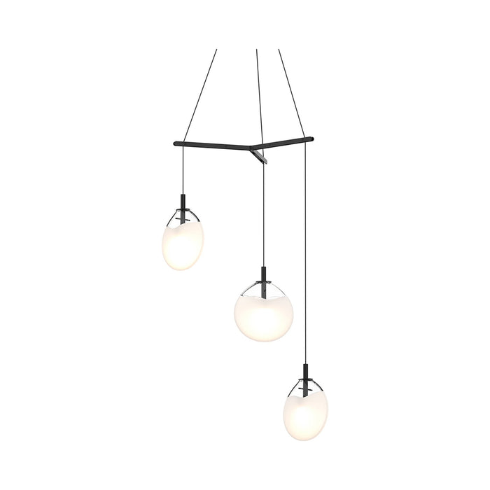 Cantina 3-Light Tri-Spreader LED Pendant Light in Clear/White/Small.
