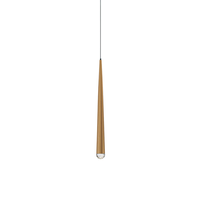 Cascade Crystal LED Pendant Light in Small/Aged Brass.