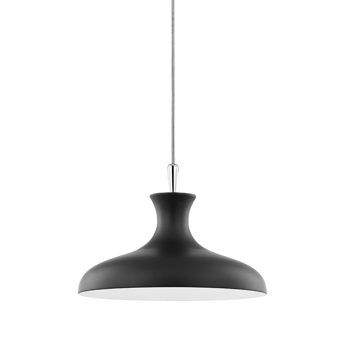 Cassidy Pendant Light in Polished Nickel / Black/Small.