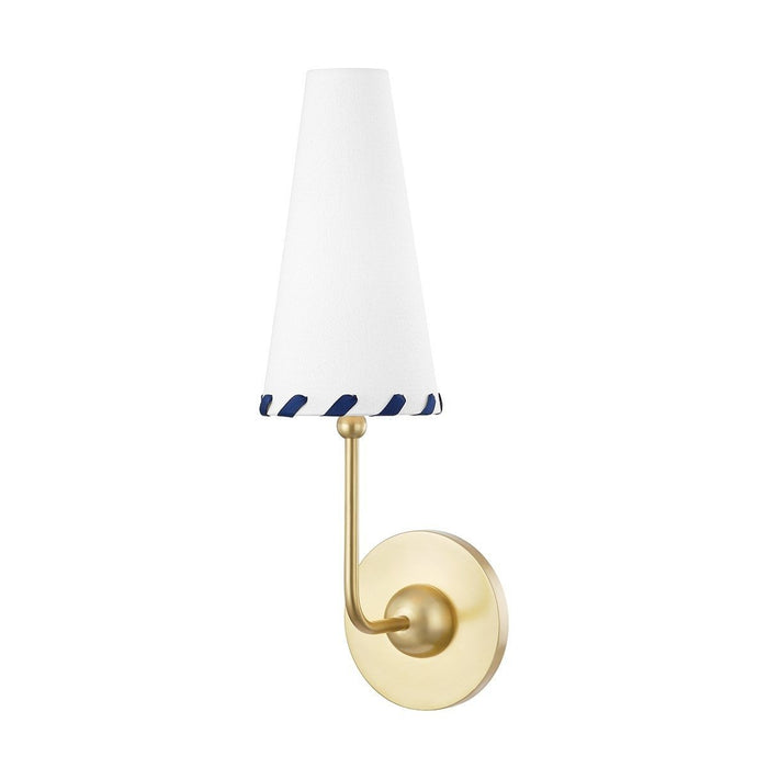 Cassie Wall Light in White and Brass.