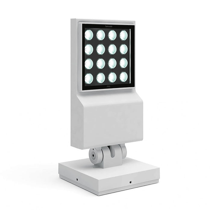 Cefiso Outdoor LED Wall Light in White Ral9002/Large (3000k/32 Degrees).