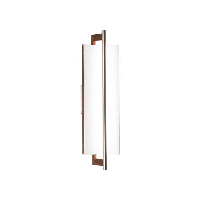Allavo LED Wall Light in White/Walnut (Small).