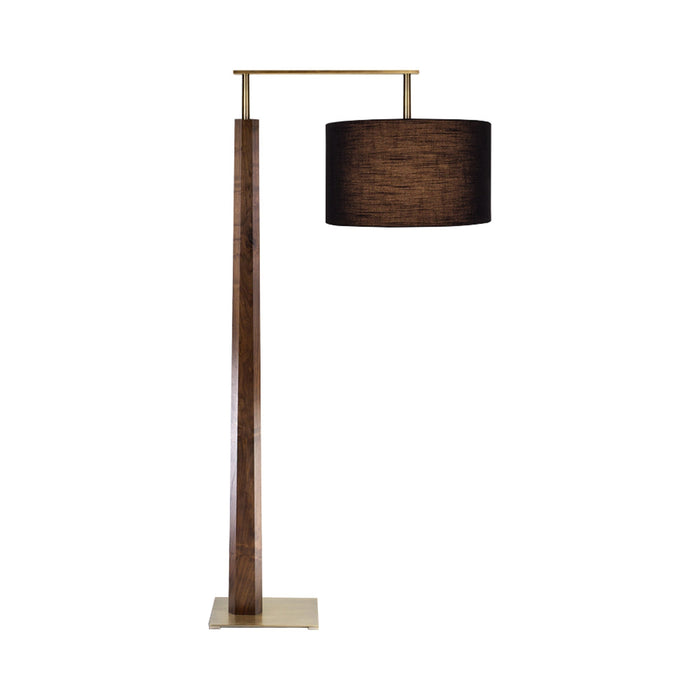 Altus Floor Lamp in Brushed Brass/Walnut/Black Amaretto.