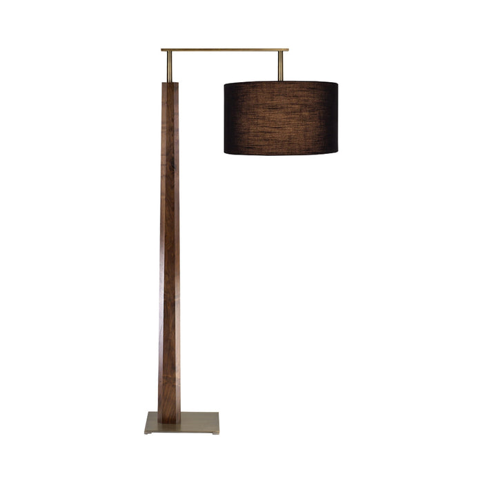 Altus Floor Lamp in Distressed Brass /Walnut/Black Amaretto.