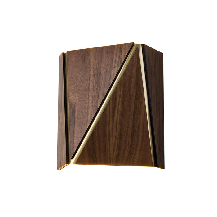 Calx LED Wall Light in Dark Stained Walnut.