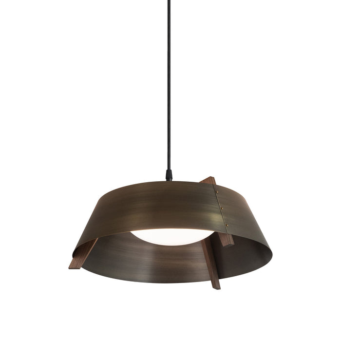 Casia LED Pendant Light in Distressed Brass (Small).