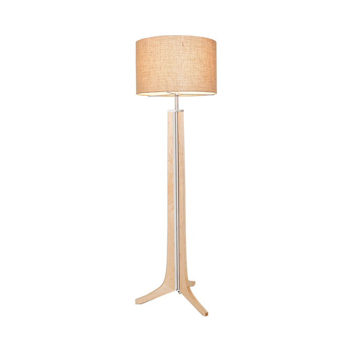 Forma LED Floor Lamp in Maple/Burlap.