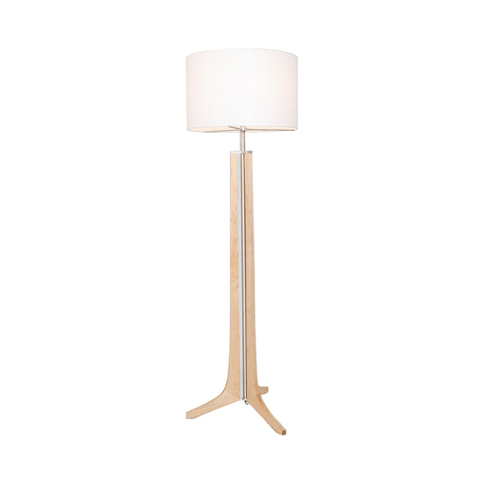 Forma LED Floor Lamp in Maple/White Linen.