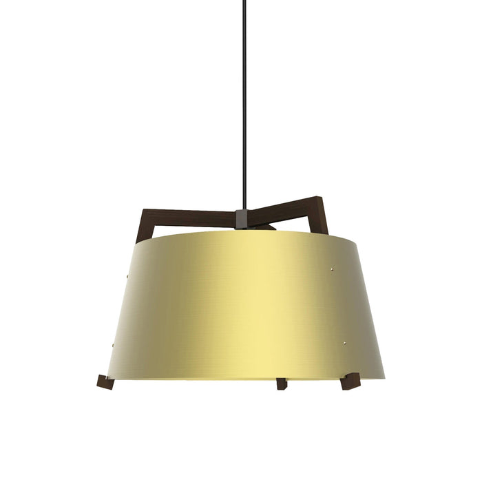 Ignis Pendant Light in Brushed Brass/Walnut (Small).