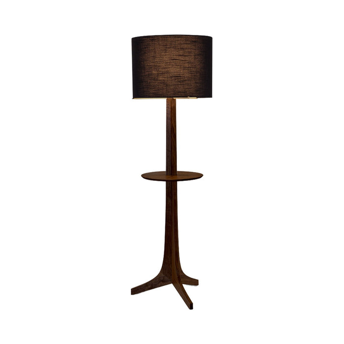 Nauta Floor Lamp in Black Amaretto (Matching Wood Shelf with Exposed Top Surface).