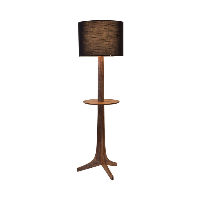 Nauta Floor Lamp in Black Amaretto (Matching Wood Shelf with Exposed Top Surface).
