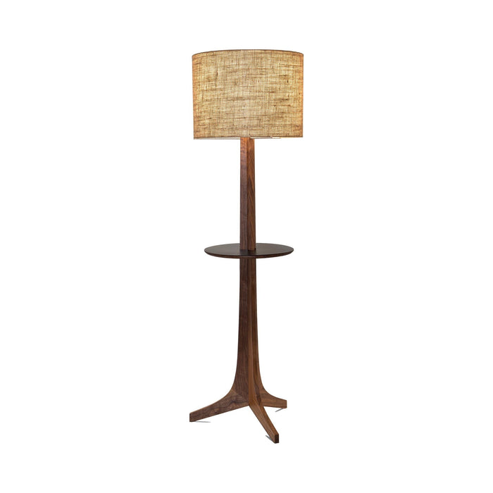 Nauta Floor Lamp in Burlap (Matching Wood Shelf with Black HPL Top Surface).