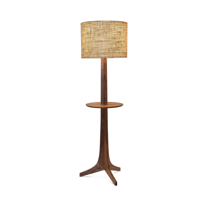 Nauta Floor Lamp in Burlap (Matching Wood Shelf with Exposed Top Surface).