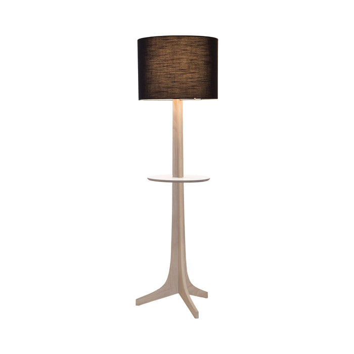 Nauta Floor Lamp in Black Amaretto (Matching Wood Shelf with White HPL Top Surface).