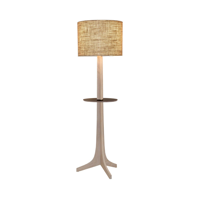 Nauta Floor Lamp in Burlap (Matching Wood Shelf with Black HPL Top Surface).