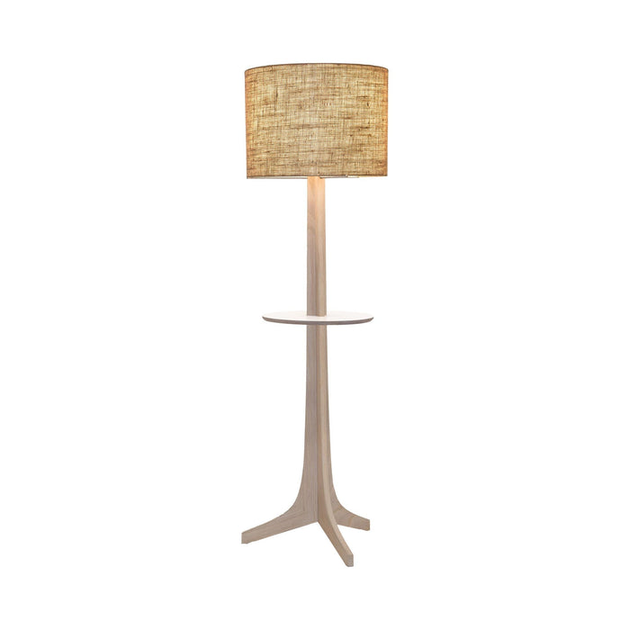 Nauta Floor Lamp in Burlap (Matching Wood Shelf with White HPL Top Surface).