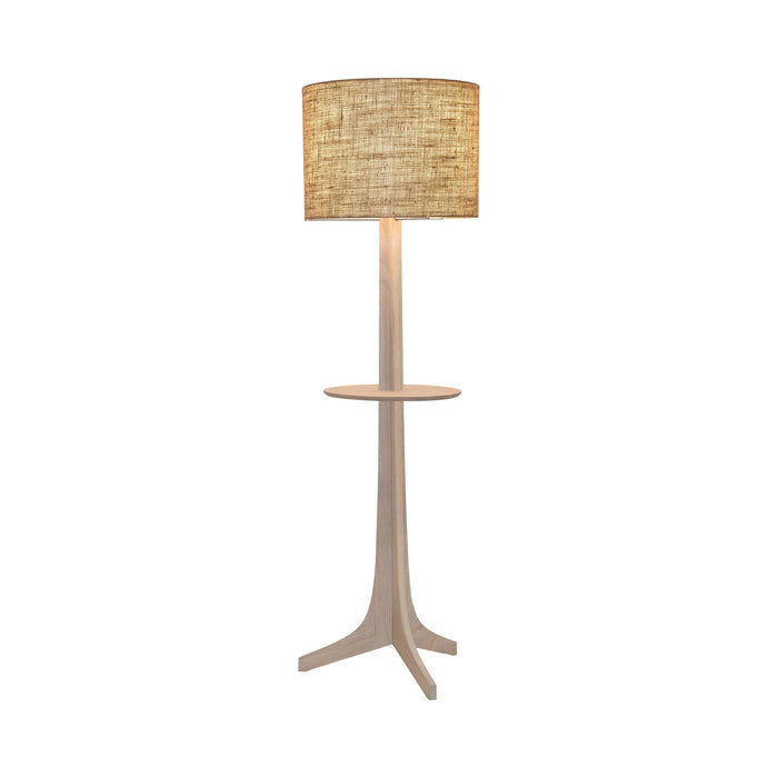 Nauta Floor Lamp in Burlap (Matching Wood Shelf with Exposed Top Surface).