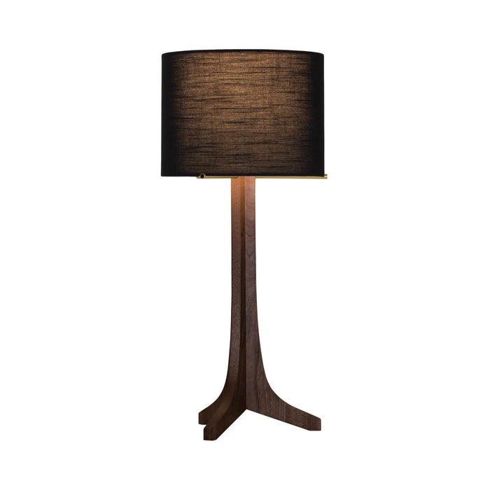Nauta Table Lamp in Dark Stained Walnut/Black Amaretto.