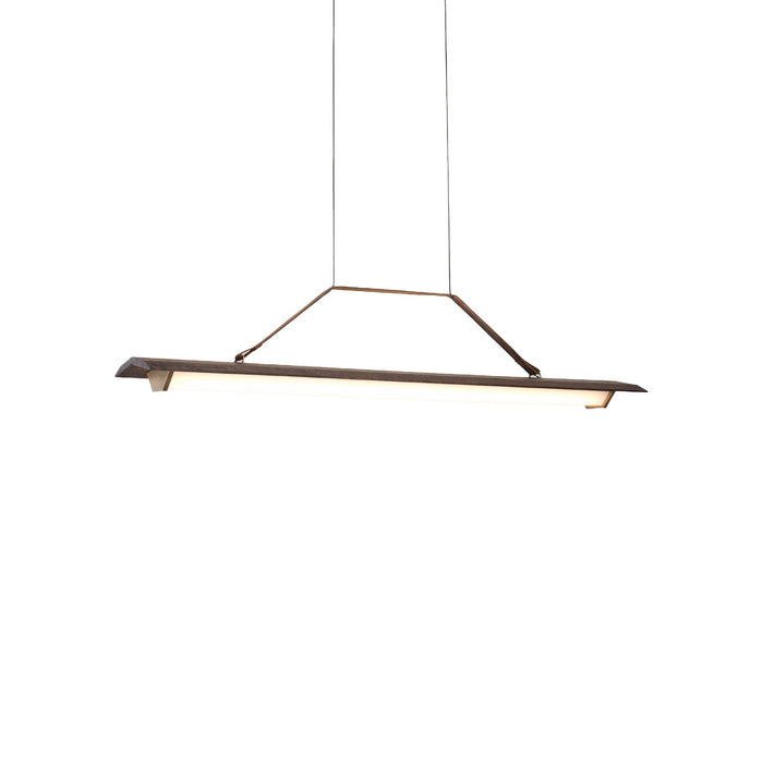 Penna LED Pendant Light in Brushed Brass/White Washed Oak (Small).