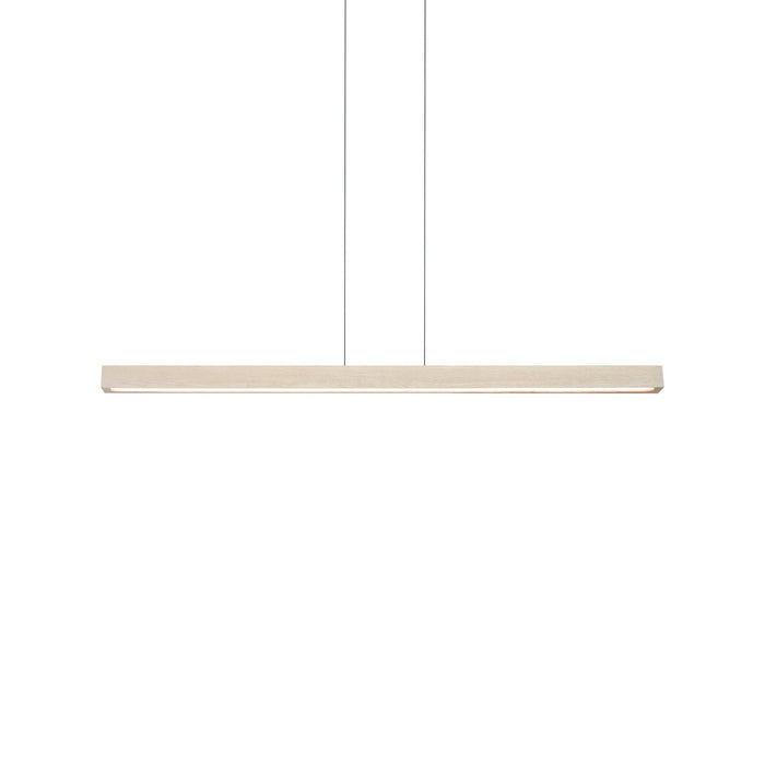 Una LED Linear Pendant Light in White Washed Oak (48-Inch).