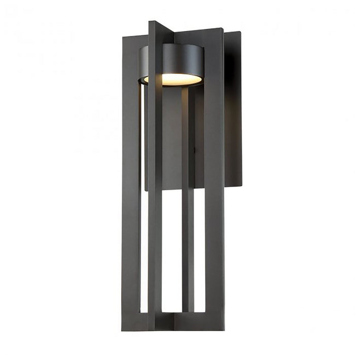 Chamber Outdoor LED Wall Light in Large/Black.