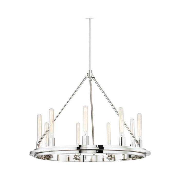 Chambers Chandeliers in 9-Light/Polished Nickel.
