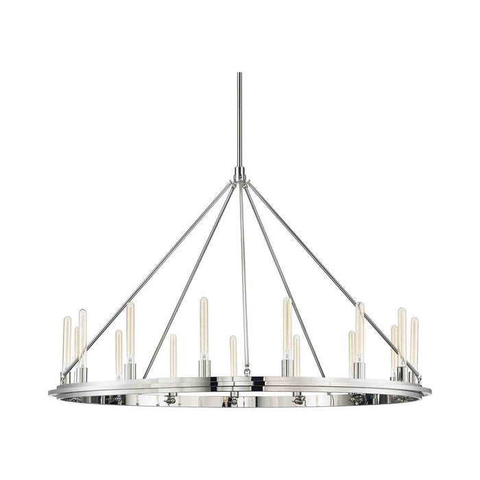 Chambers Chandeliers in 15-Light/Polished Nickel.