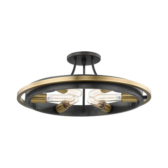 Chambers Semi Flush Mount Ceiling Light in Aged Old Bronze.