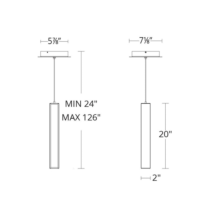 Chaos LED Pendant Light - line drawing.