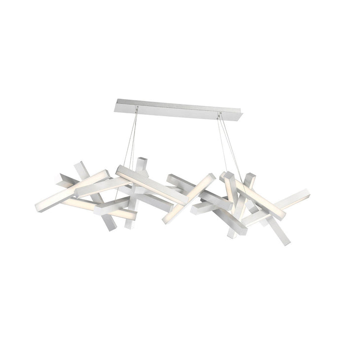 Chaos Linear LED Chandelier in Large/Brushed Aluminum.