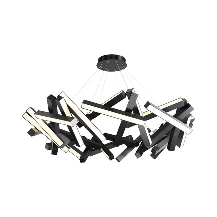 Chaos Round LED Chandelier in 32-Light/Black.