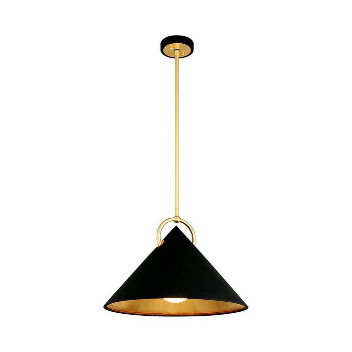 Charm Pendant Light in Black/Gold Leaf/Small.