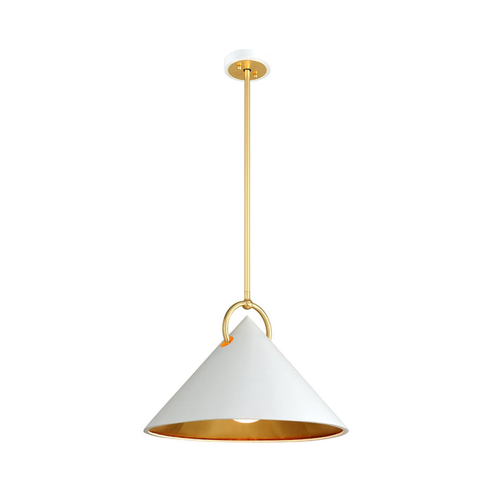 Charm Pendant Light in White/Gold Leaf/Small.