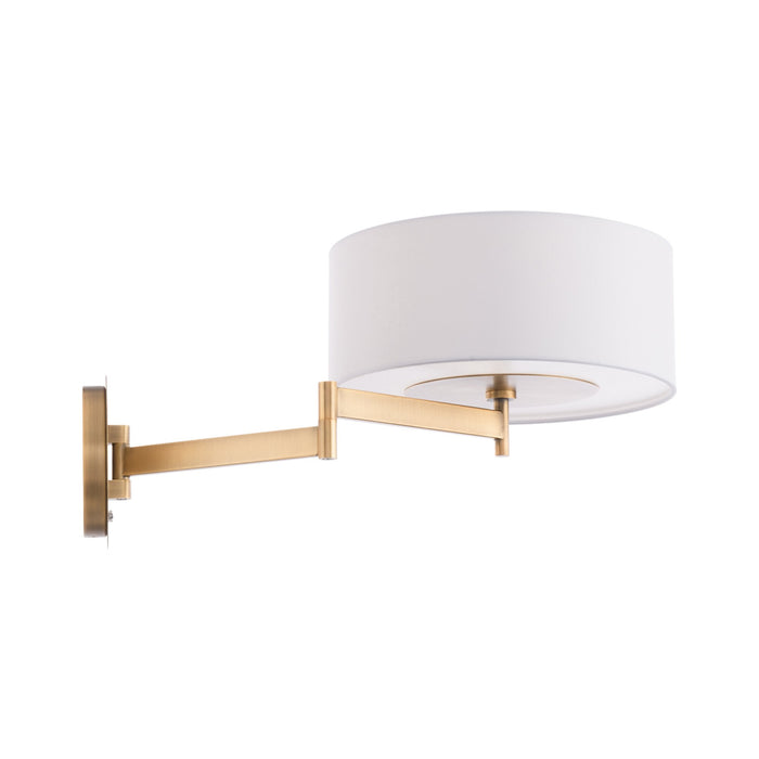 Chelsea LED Swing Arm Wall Light in Aged Brass.