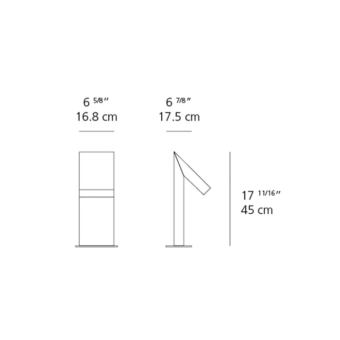 Chilone Outdoor LED Floor Lamp - line drawing.