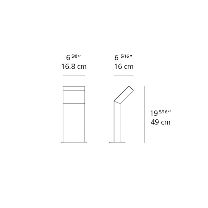 Chilone Up Outdoor LED Floor Lamp - line drawing.