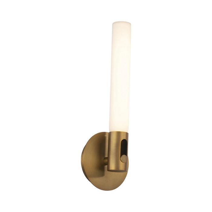 Clare LED Bath Wall Light in Aged Brass.