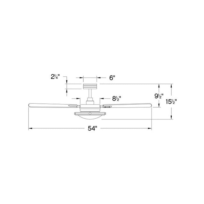 Collier LED Ceiling Fanin - line drawing.