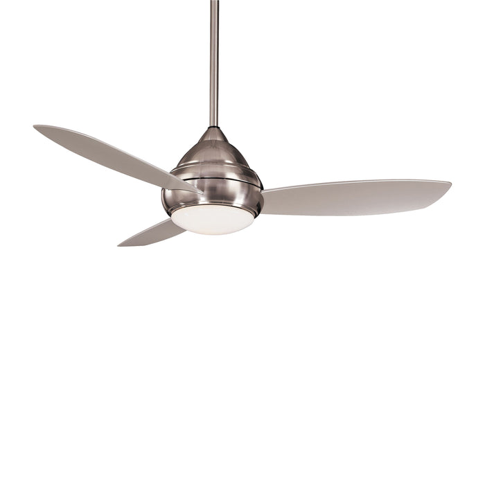 Concept I LED Outdoor Ceiling Fan in Brushed Nickel / White Opal/Small.