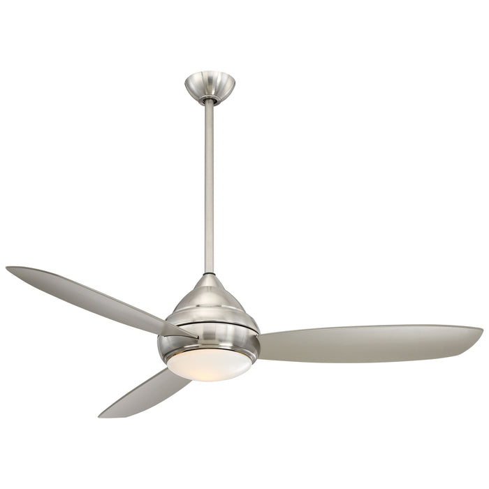 Concept I LED Outdoor Ceiling Fan in Brushed Nickel / White Opal/Large.