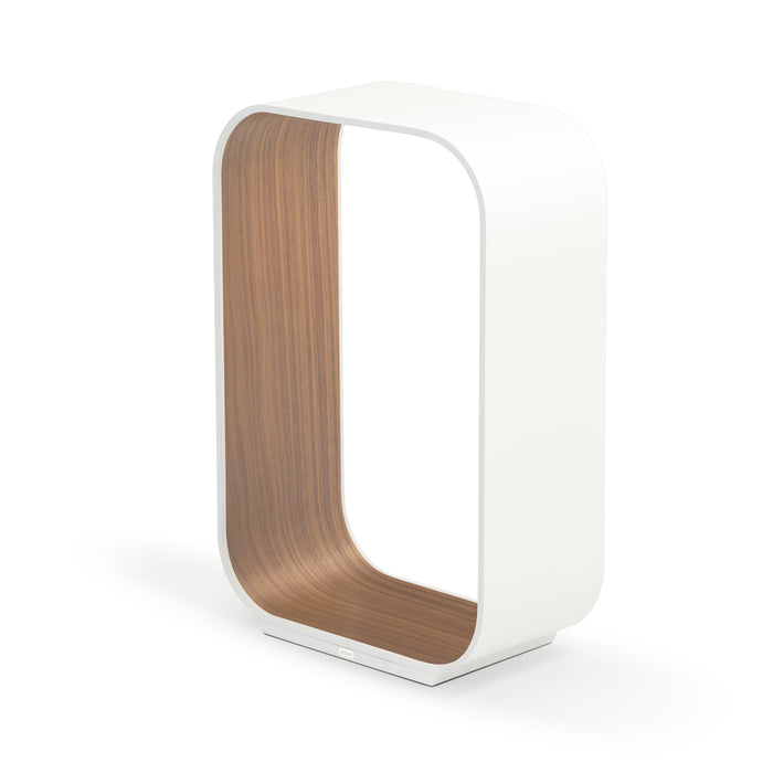 Contour LED Table Lamp in White/Walnut/Small.