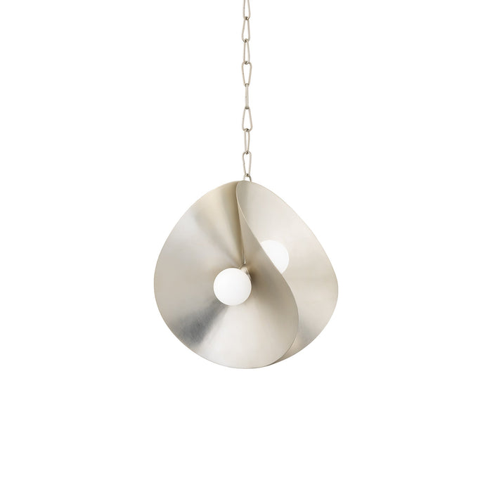 Peony Pendant Light in Warm Silver Leaf (Small).