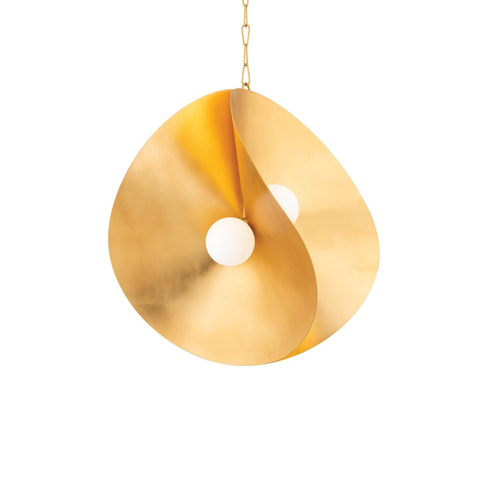 Peony Pendant Light in Gold Leaf (Large).
