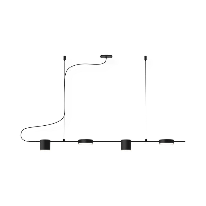 Counterpoint™ Linear LED Pendant Light in Satin Black (4-Light).