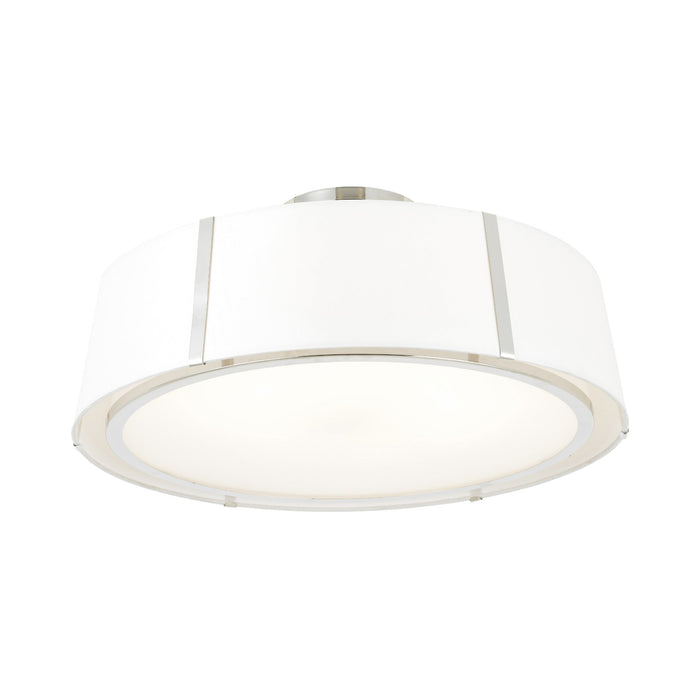 Fulton Semi Flush Mount Ceiling Light in Polished Nickel.