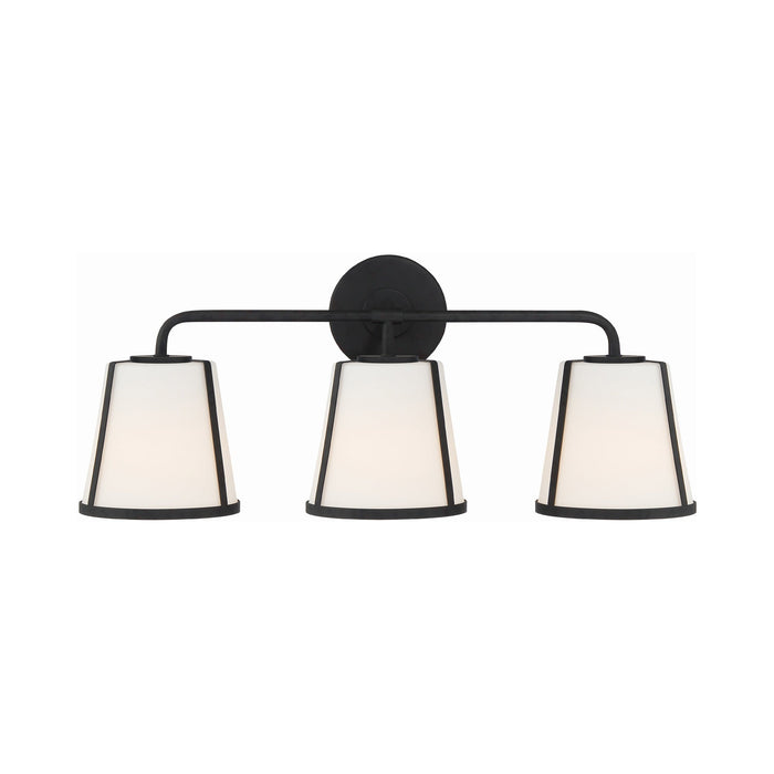 Fulton Vanity Wall Light in Black (Etched Opal).
