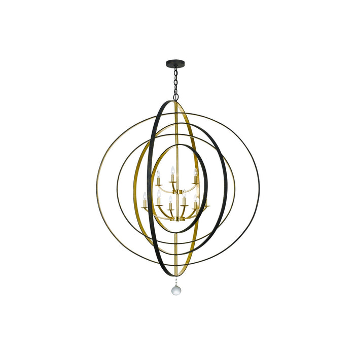 Luna Chandelier in English Bronze/Antique Gold (9-Light).